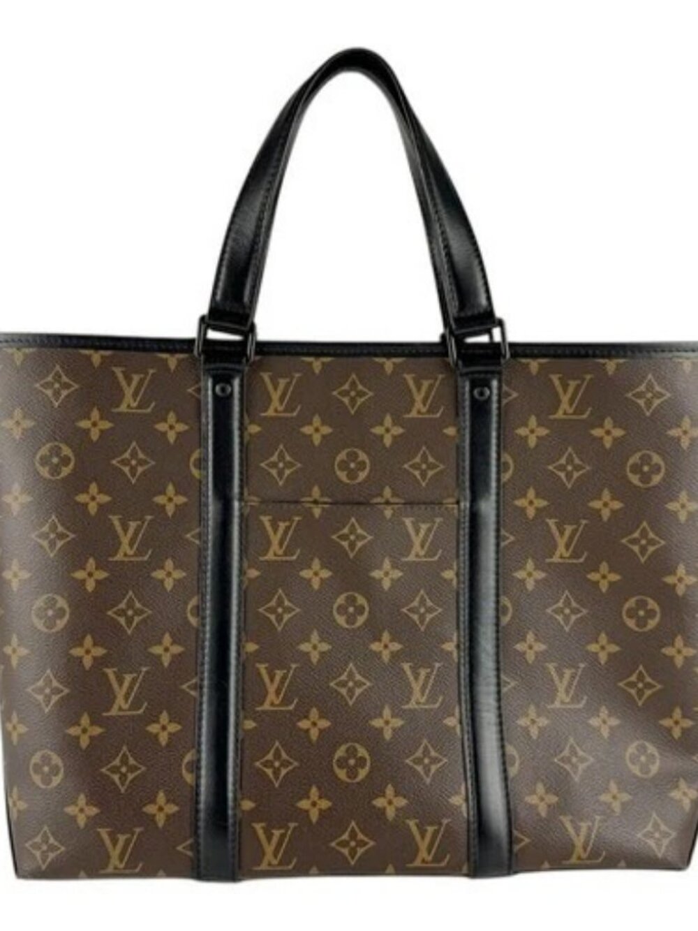 Auth LOUIS VUITTON Weekend Tote PM Handbag Shoulder Bag Brown/Black M45734 z8443